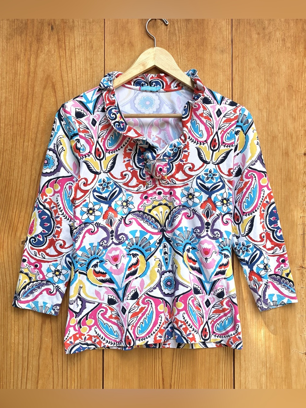 J. McLaughlin Ruffle Collar Top Sz Small